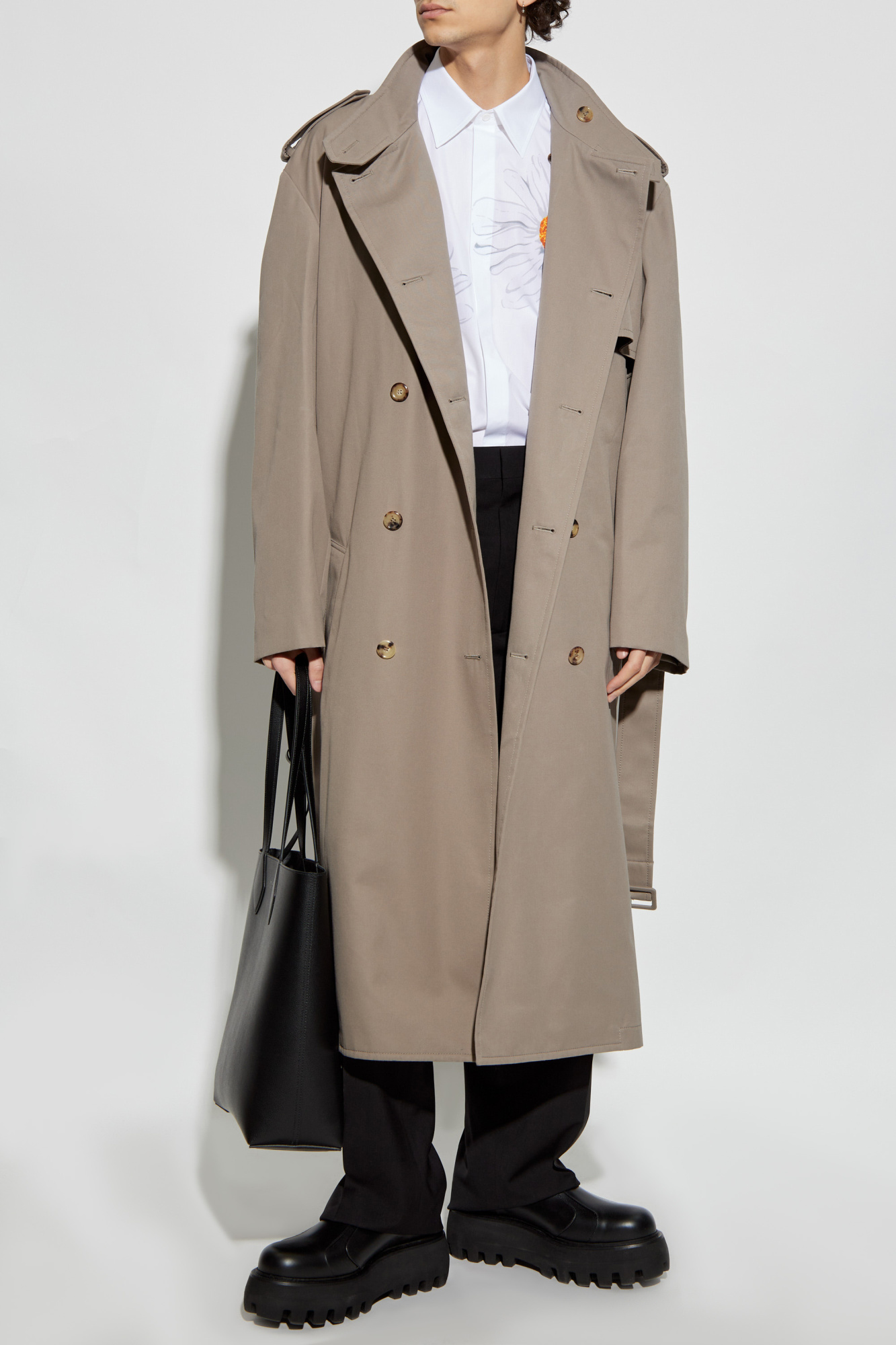 【関税＆送料込み】Moschino Beige Cotton Blend Trench Coat Trench coat Moschino Beige size 34 FR in Cotton - 37992681